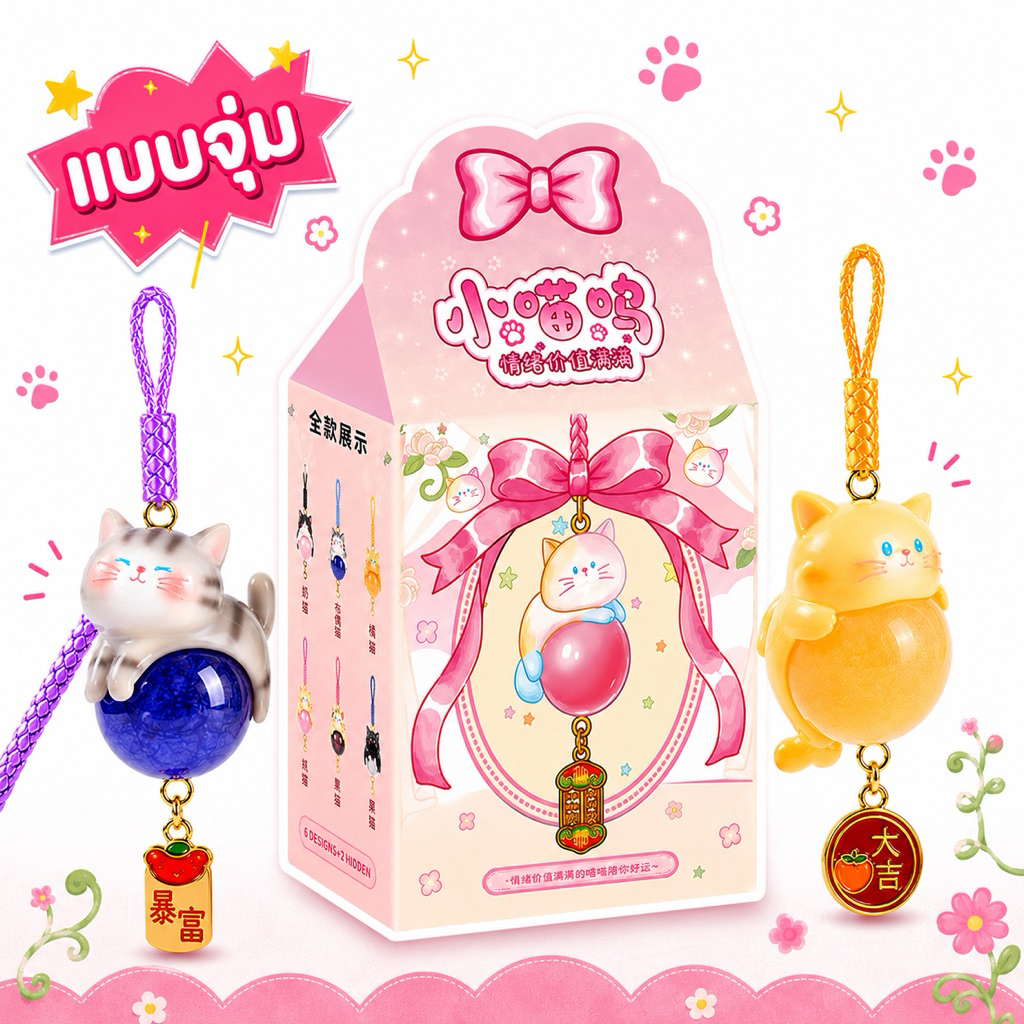 (สุ่ม/พร้อมส่ง🇹🇭) พวงกุญแจ หินแมว The Adorable Cat That Brings Luck Series