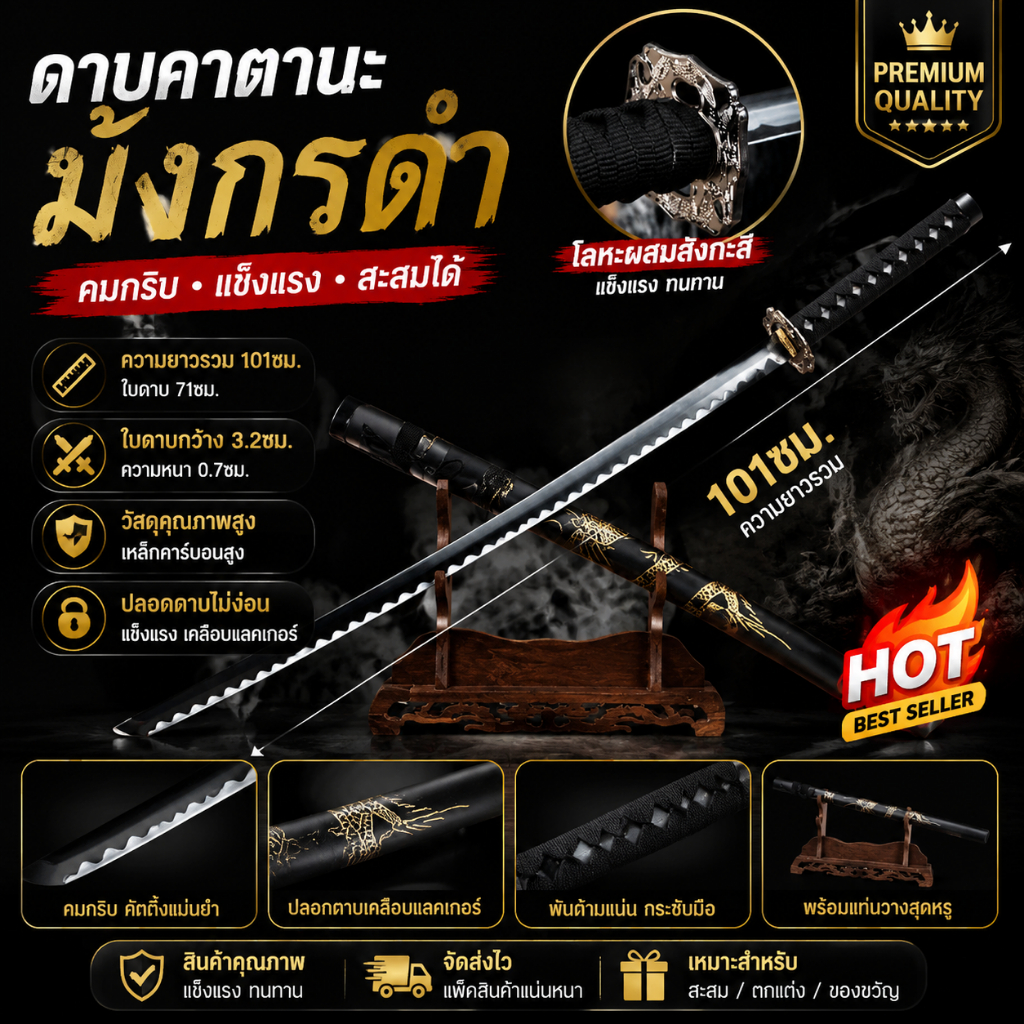 ดาบซามูไร, katana, ดาบญี่ปุ่น, ดาบตั้งโชว์, ดาบสะสม, samurai sword, ดาบของสะสม, ดาบญี่ปุ่นของตกแต่ง