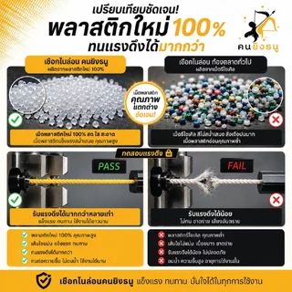เชือกไนล่อน หนา3.0/3.5มิล เชือกไนลอน คุณภาพเกรดA เชือกมิล ทำค้างตาข่าย ตราคนยิงธนู
