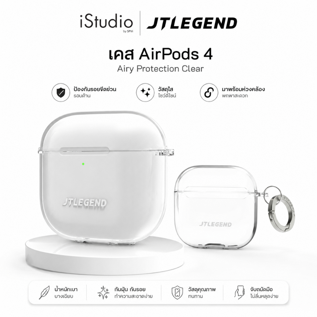 JTLEGEND Airy Protection เคส AirPods 4 - Clear