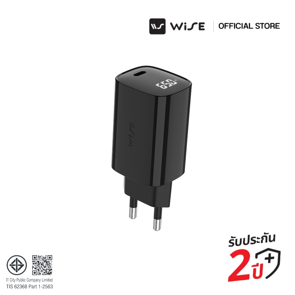 WISE ADAPTER หัวชาร์จเร็ว 65W จอ LED หัวชาร์จ Type C รับประกันคุณภาพนาน 2 ปีเต็ม (WIA-000015)