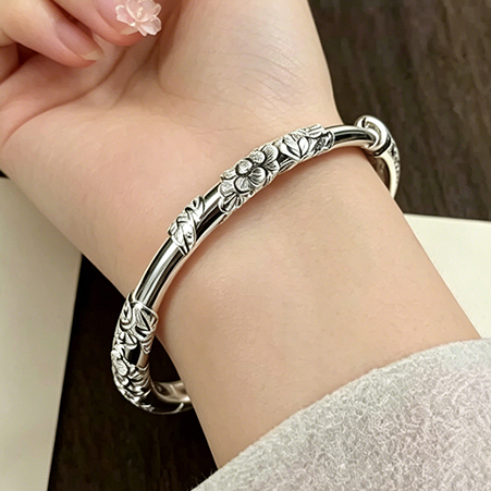 สร้อยเงิน Interlocking สร้อยเพชร สร้อยแฟชั่น สร้อยข้อมือเงินS925 สร้อยข้อมือเกาหลี สร้อยข้อมือเงิน