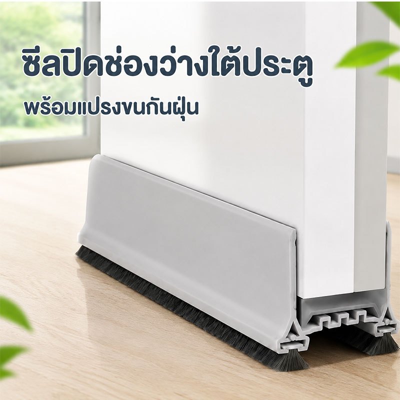 Door Seal แถบซีลประตูขนแปรง ปิดช่องใต้ประตู หน้าต่าง กันลม กันฝุ่น กันแมลง กันรั่วแอร์ ตัดขนาดได้  ใช้ได้กับประตูบ้าน