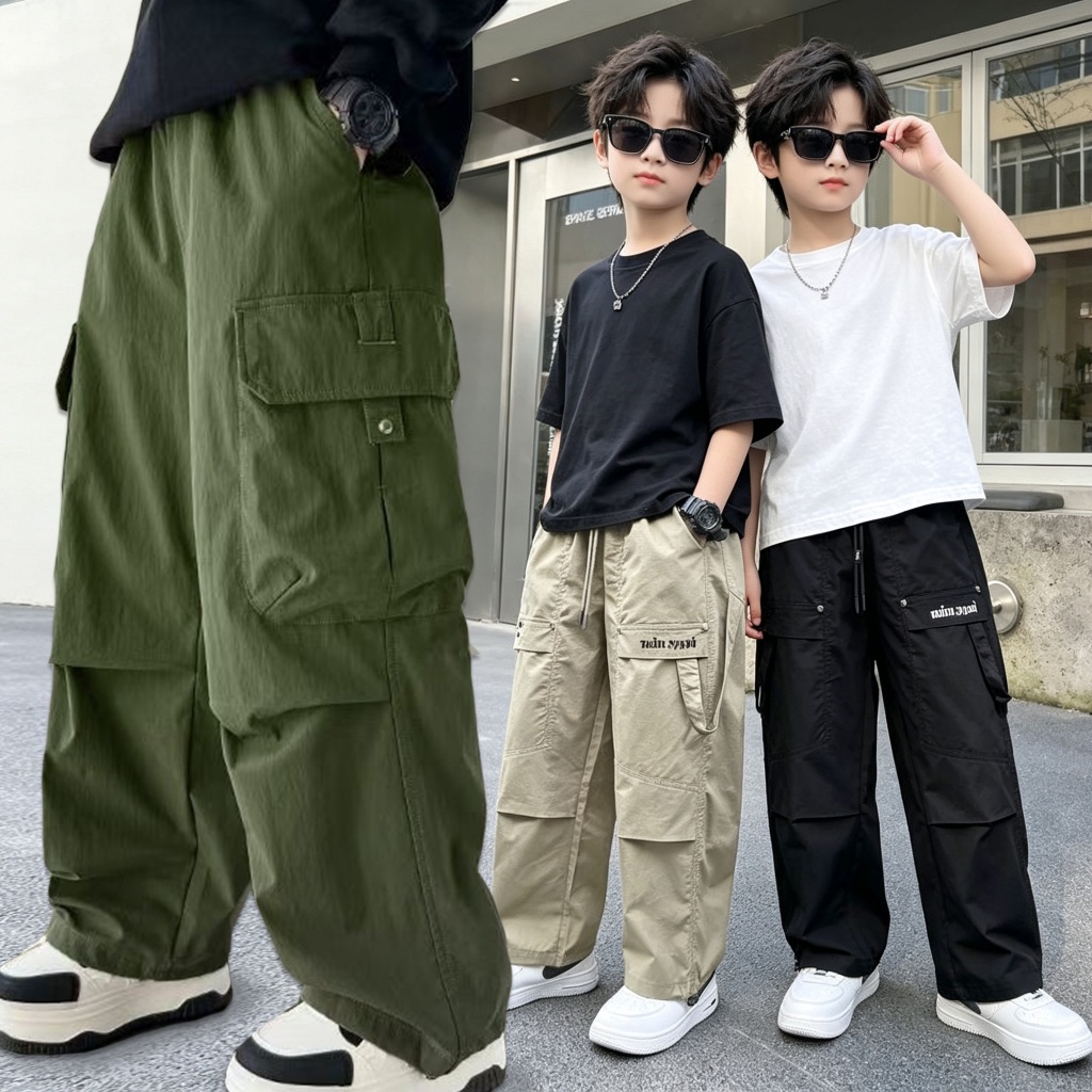 คาร์โก้ทรงตรงเด็กชาย รุ่นใหม่ ดีไซน์ทันสมัย ผ้าสบาย ใส่ได้ทุกโอกาส