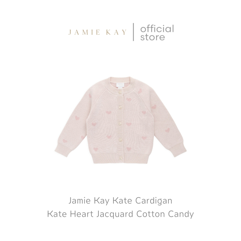 Jamie Kay Kate Cardigan คาร์ดิแกน รุ่น Kate - Kate Heart Jacquard Cotton Candy