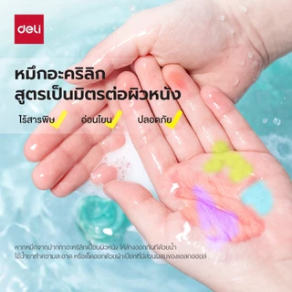 ปากกาอะคริลิคหัวเดี่ยว Deli 12/24/36/48/64/80 สี มาร์กเกอร์อะคริลิค กันน้ำ Acrylic Marker จำหน่าย 1 ชุด