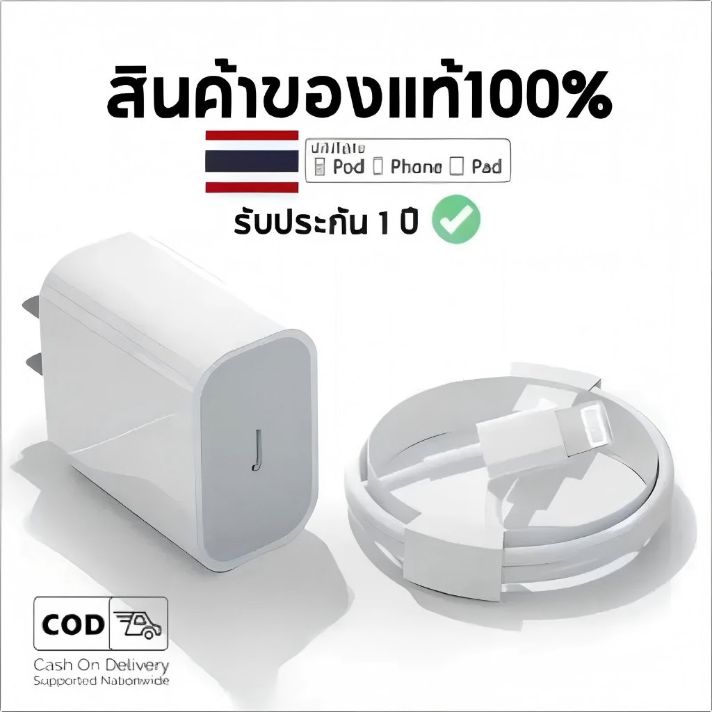 เหมาะสำหรับหัวชาร์จไอแพด ชาร์จเร็ว 20W หัวชาร์จไอโฟนสำหรับ iOS สายยูเอสบีแบบเร็ว ประเภทซี จากไอโฟนประเภทซีไปยังประเภทซี
