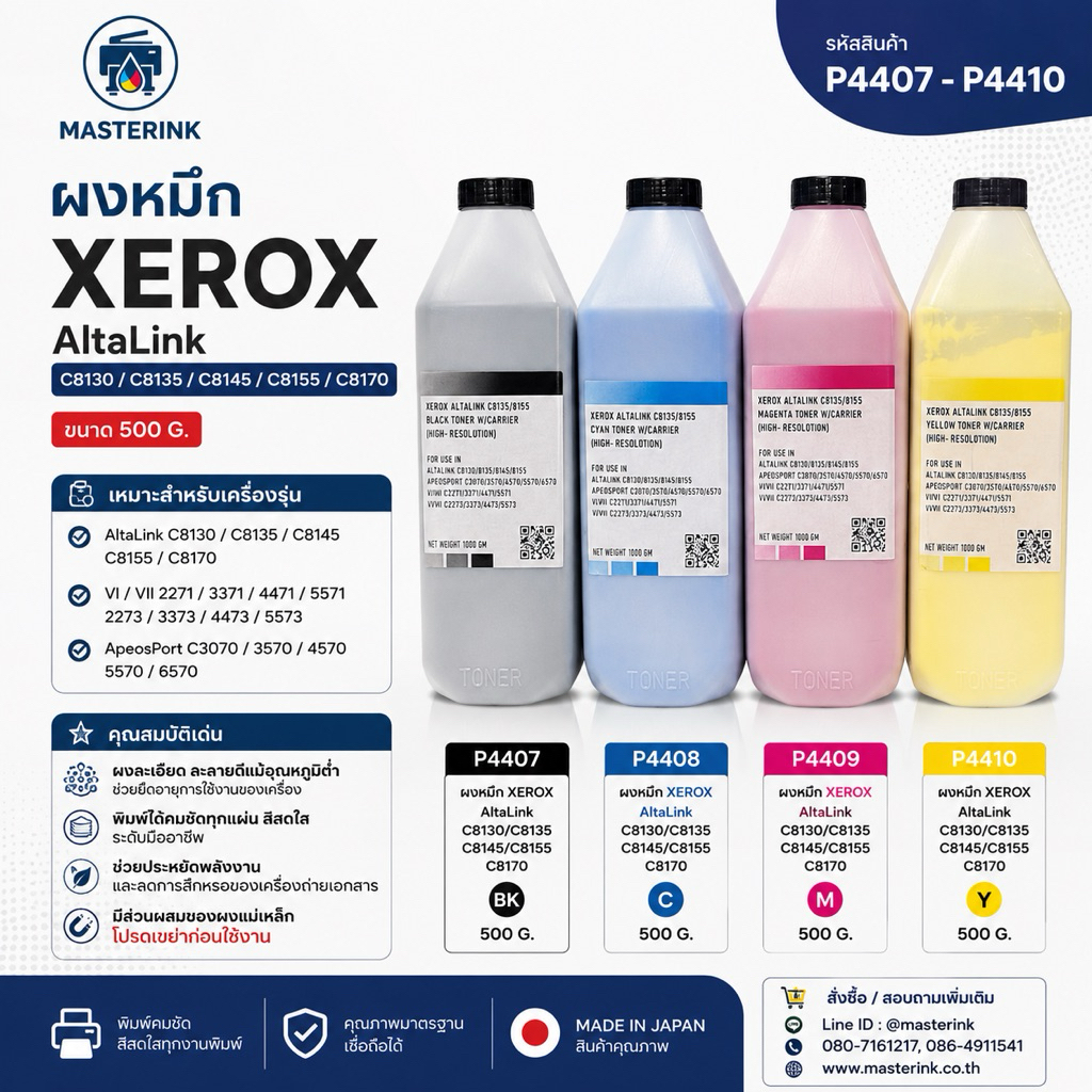 ผงหมึก XEROX AltaLink C8130/C8135/C8145/C8155/C8170 (500 G.)