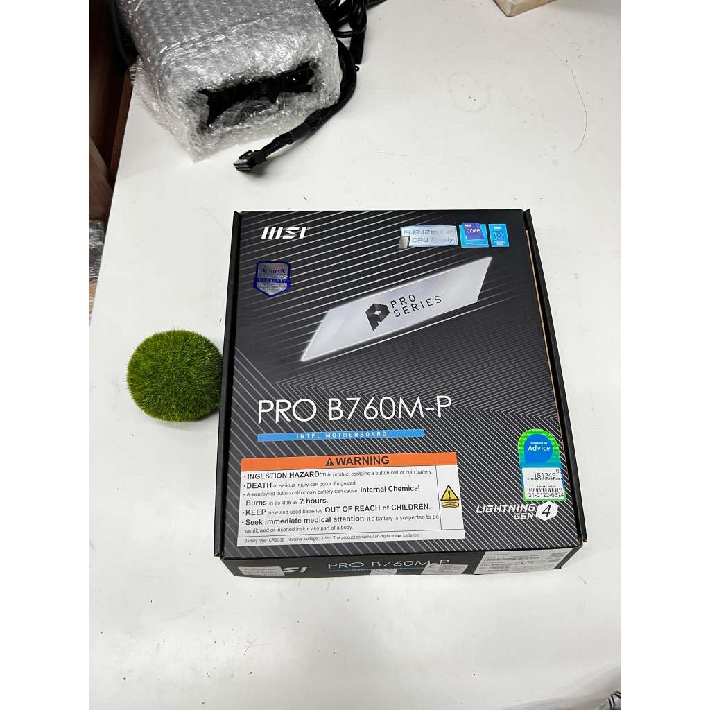 MAINBOARD MSI PRO B760M-P SOCKET 1700 DDR5 M-ATX ของใหม่ แกะเช็ค