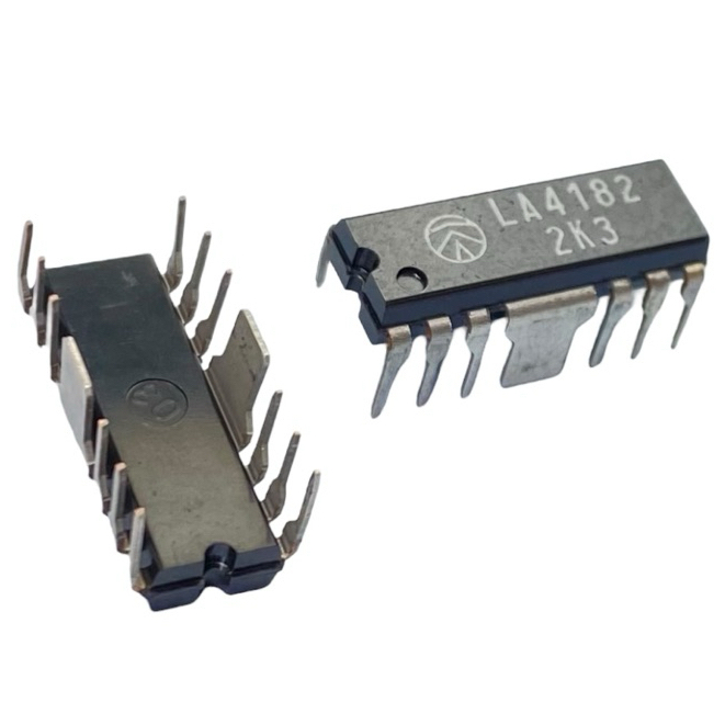 LA4182 IC Power Amplifier 2.3W 2-Channel DIP-12F Sanyo Semiconductor (2 ชิ้น) NOS Made in Japan ของแท้