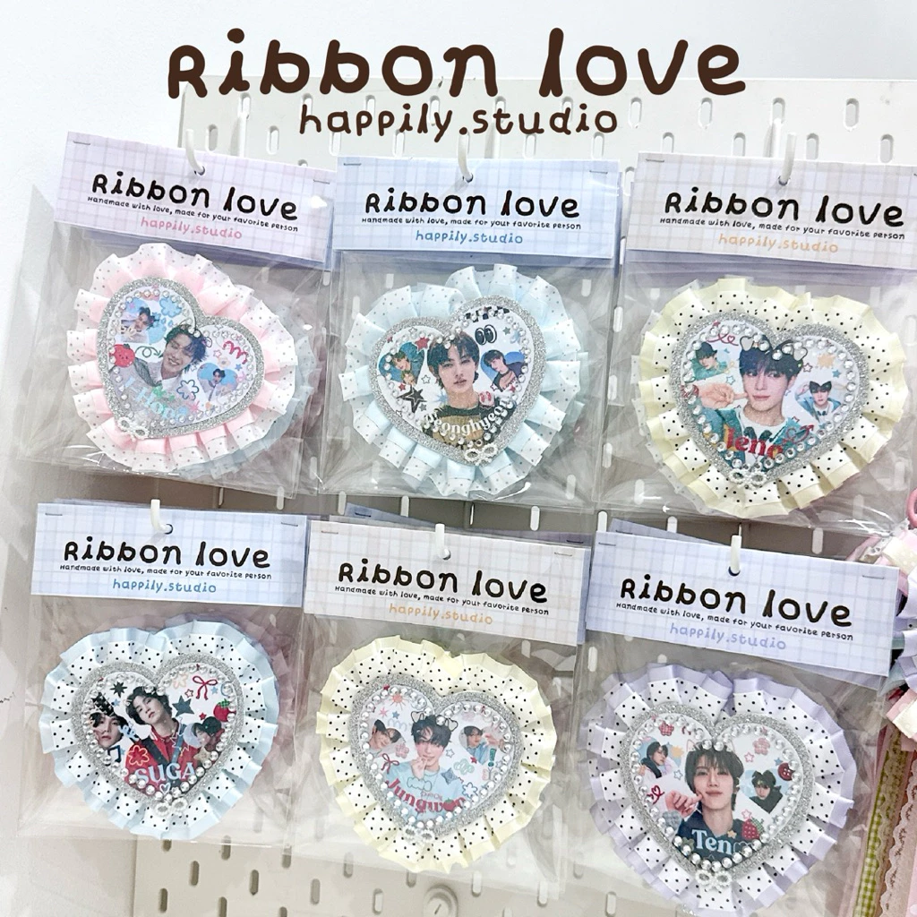 พร้อมส่ง พวงกุญแจ Ribbon love 🎀🩷 พวงกุญแจริบบิ้นหัวใจ handmade น่ารัก ขนาด 13cm
