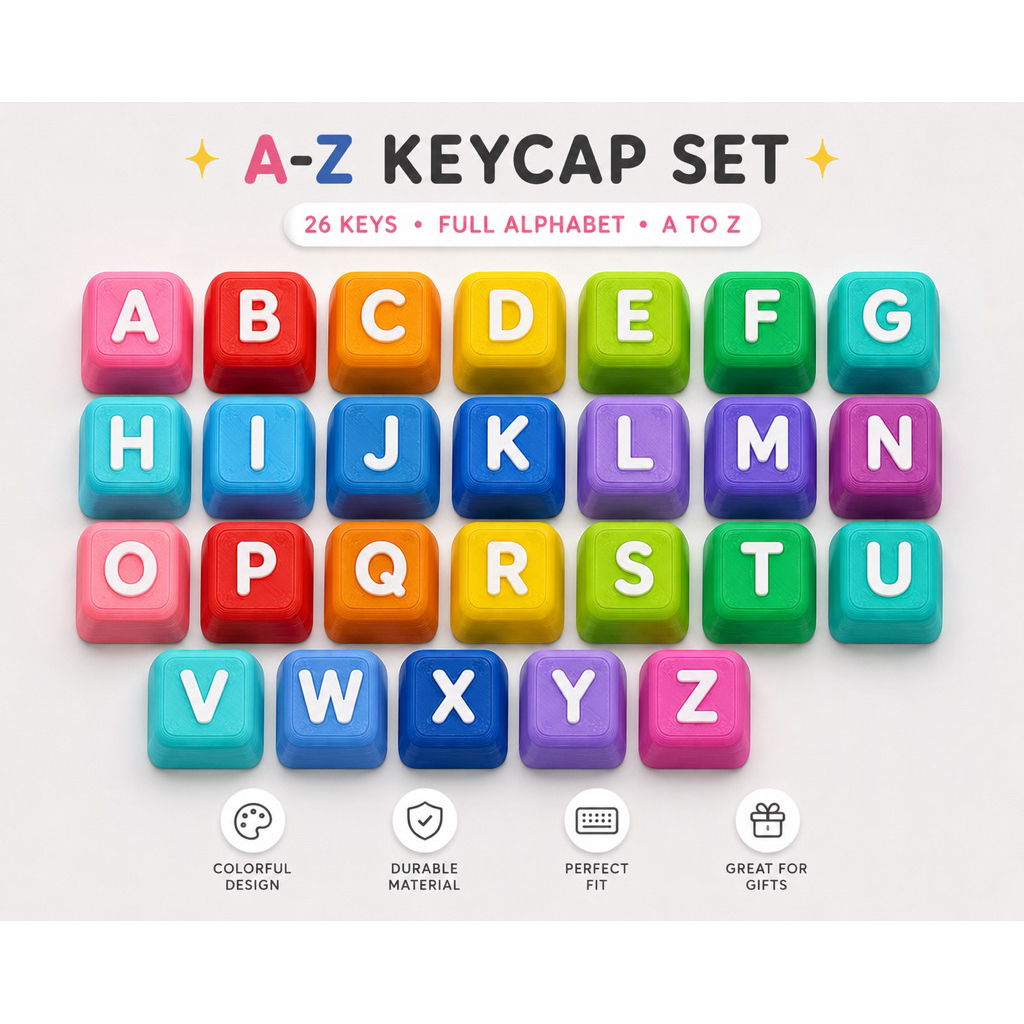 ปุ่มคีย์บอร์ด ปุ่มคีย์แคป A-Z  26 ชิ้น งาน3Dพรีออเดอร์
