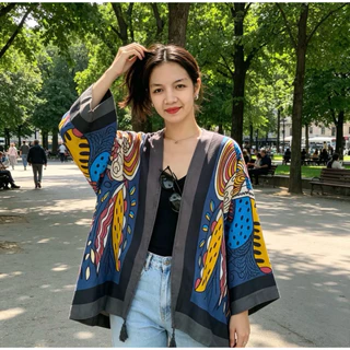 เสื้อคลุมผ้าเนื้อดี ลายหรู ดีเทลเนี้ยบทุกมุม ใส่แมทช์กับกางเกงขายาวสีขาวยิ่งดูสวยสง่า💖