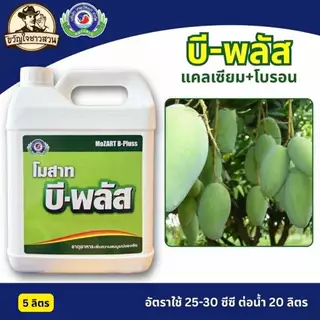 บี-พลัส 5 ลิตร (ยกลัง4 แกลลอน) แคลเซียมโบรอน ติดดอก ขั้วเหนียว เนื้อแน่น หวานกรอบ ผลไม่ฝ่อ ไม่ฟ้าว เทพวัฒนา