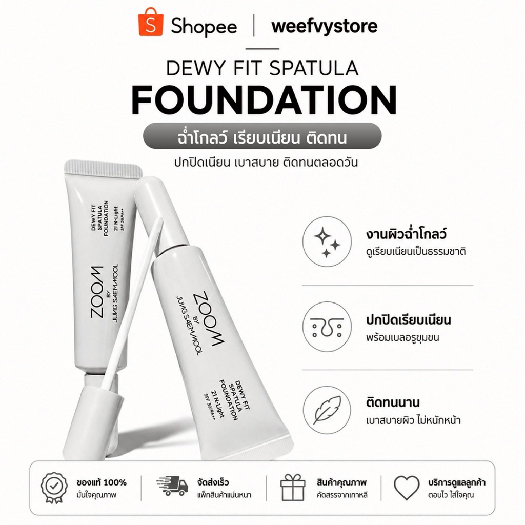 [พร้อมส่ง/ส่งไว] ♡ Zoom by Jung Saem Mool Dewy Fit Spatula Foundation 25ml ♡