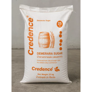 [ยกกระสอบ25ถุง] น้ำตาลทรายแดง Credence Demerara Sugar 1กก.X25ถุง