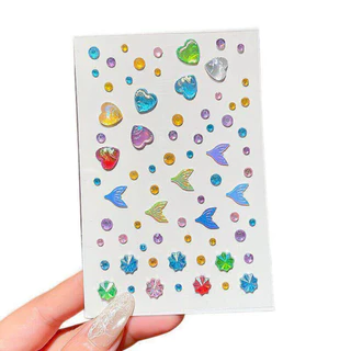 สติกเกอร์ติดหน้าคริสตัล 3D ลายผีเสื้อ หัวใจ ดาว ลายน่ารัก FS-B018