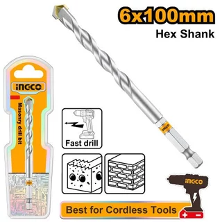 INGCO ดอกสว่านเจาะปูนก้านหกเหลี่ยม 6×100mm รุ่น DBM2210610 | 8 x 120 มม. รุ่น DBM2210812 | 10 x 120 มม.รุ่น DBM2210120