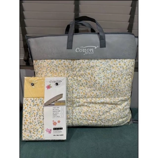 ชุดผ้าปูกับผ้านวมหนาcottonไข่มุกfine fabric แบรนด์cotton houseผ้าห่มหนานุ่มน้ำหนักเบาห่มสบาย