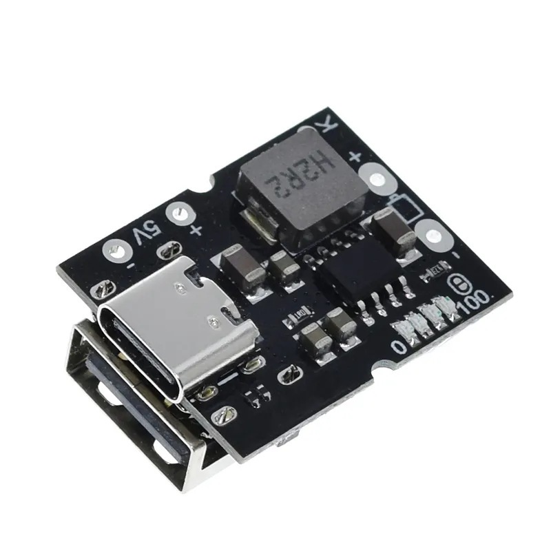 โมดูลชาร์จแบตเตอรี่ลิเธียม Type-C 5V 2A วงจรเพิ่มแรงดันไฟ Boost Converter Step-Up บอร์ดป้องกันแบตเตอรี่ พาวเวอร์แบงค์DIY