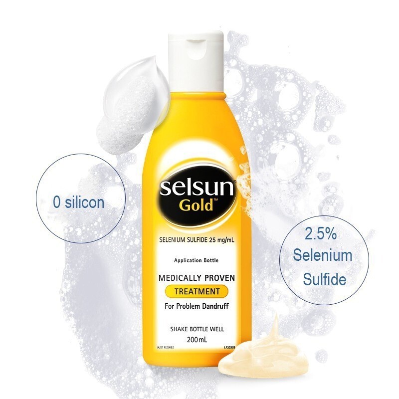 100% authentic Selsun Gold 200mL Shampoo Men/Women For Dandruff Control Oil (Shampoo) liquid