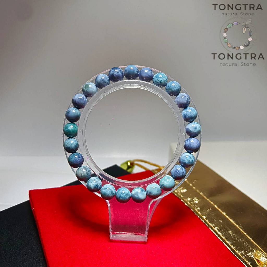 สร้อยข้อมือหิน ลาริมาร์สีม่วง(Purple Larimar)หรือ เพ็คโตไลต์สีม่วง (Purple Pectolite)"เป็นอัญมณีหายากความรัก สันติสุข"