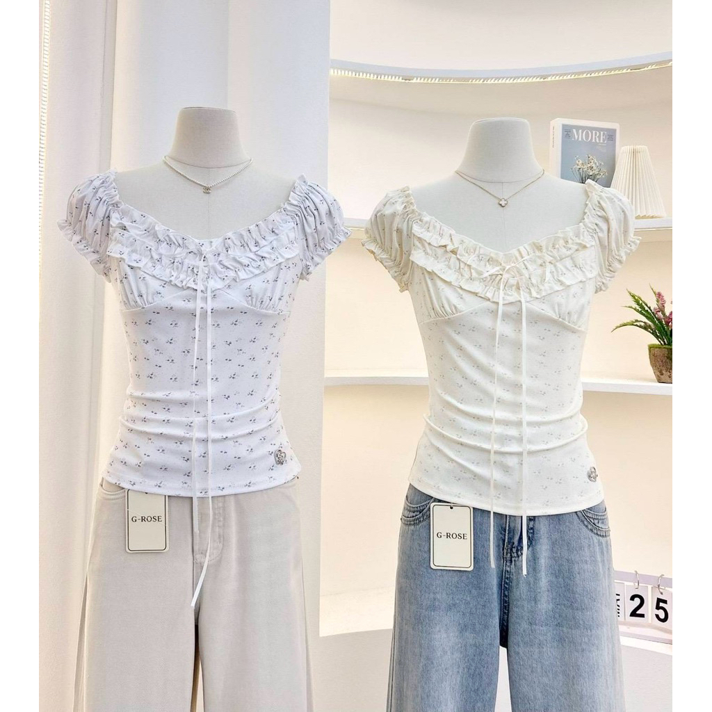 G-ROSE เสื้อแขนดอลลี่ ผูกโบว์หน้า
