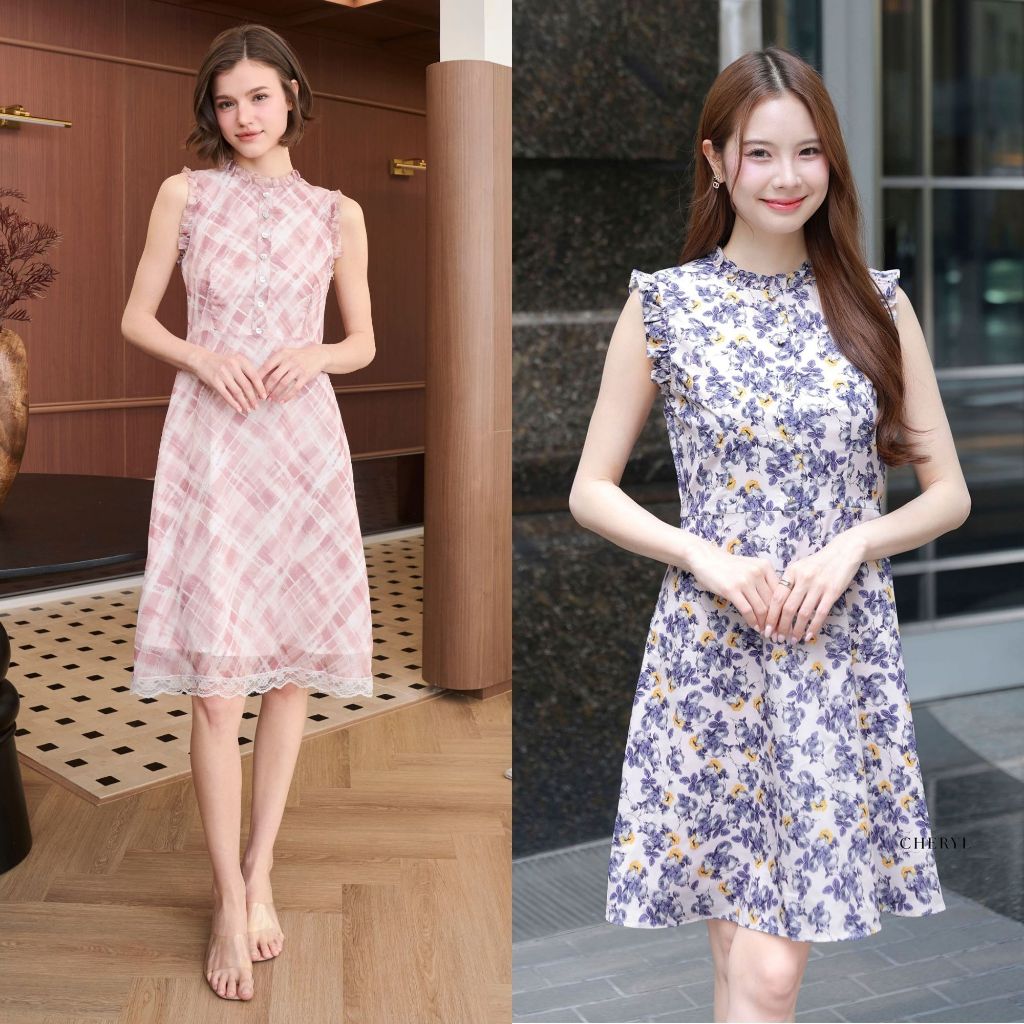Cheryl brand - Emily Dress / ชุดเดรสสั้น แขนกุด