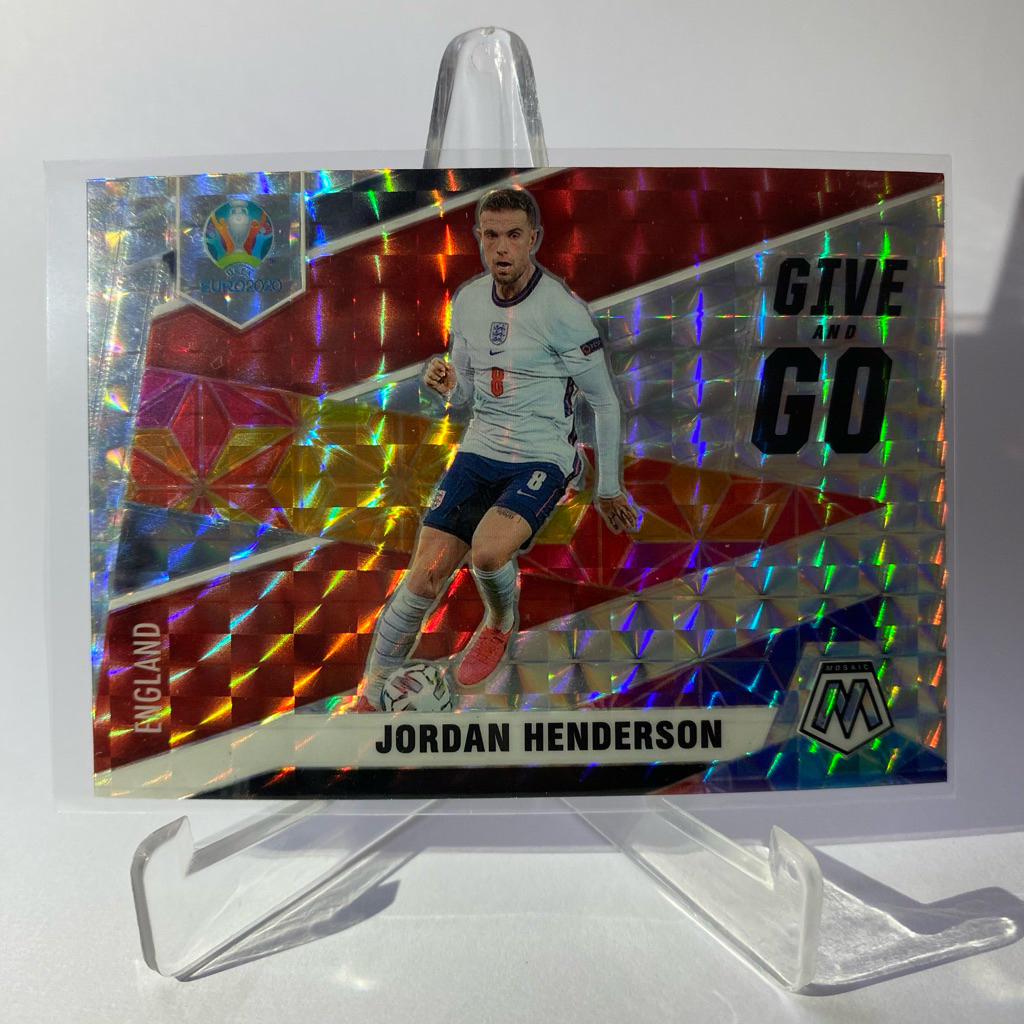 การ์ดนักฟุตบอล JORDAN HENDERSON, ENGLAND, (PRIZM) , GIVE AND GO, PANINI MOSAIC 2021