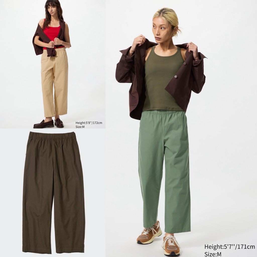 UNIQLO แท้💯 กางเกง คอตตอน ขา5ส่วน ทรงหลวม 790