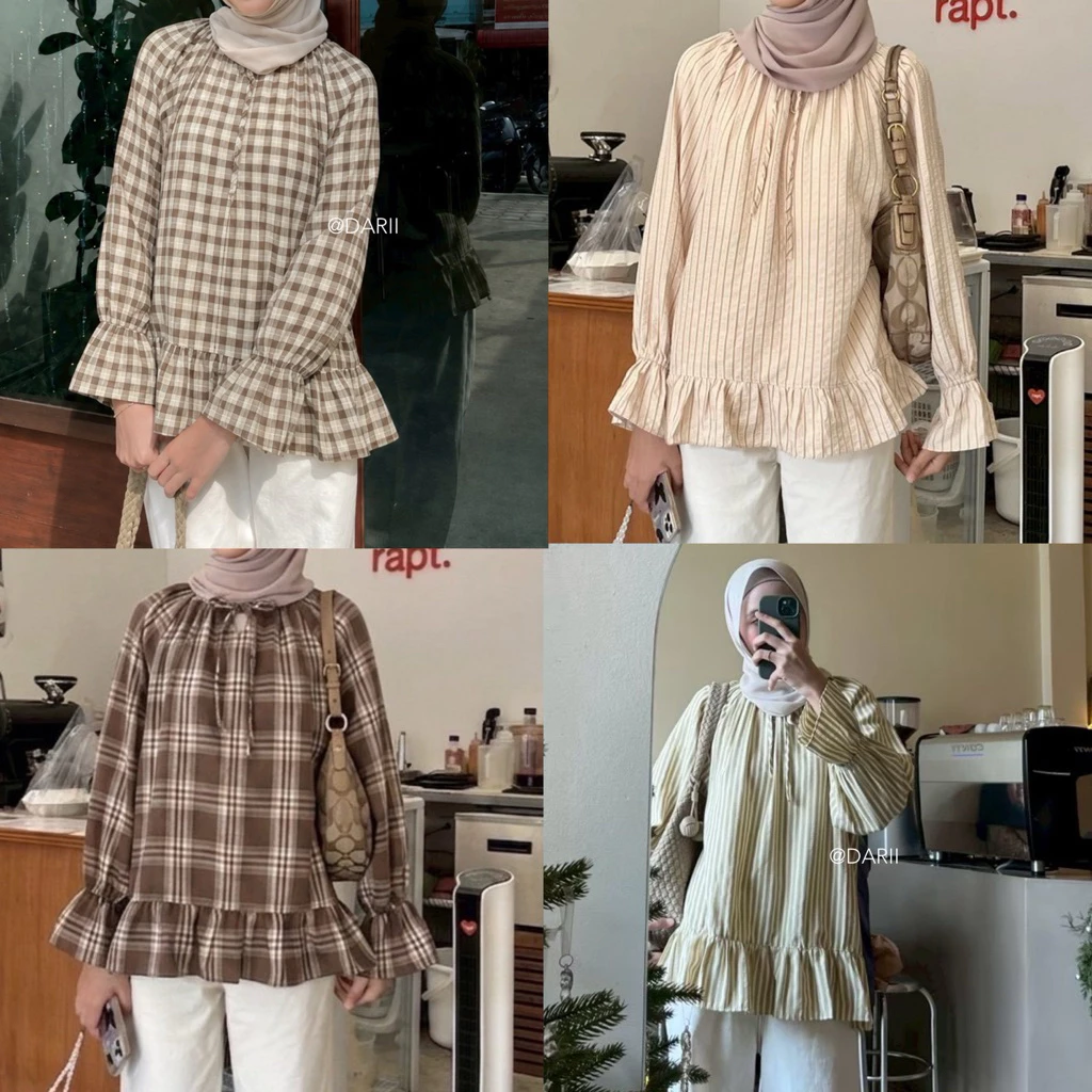 (พรีออเดอร์ 7 วัน) Alice blouse | stripe เสื้อแขนยาว ข้อมือจั๊ม