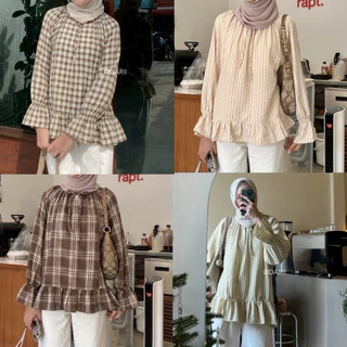 (พรีออเดอร์ 7 วัน) Alice blouse | stripe เสื้อแขนยาว ข้อมือจั๊ม