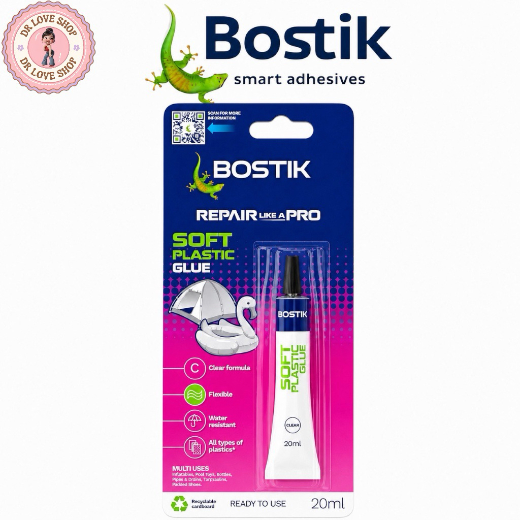 BOSTIK กาวสำหรับติดพลาสติกแบบนิ่ม ขนาด 20 ml SOFT PLASTICS (กาวพลาสติกแบบนิ่ม 1 หลอด)