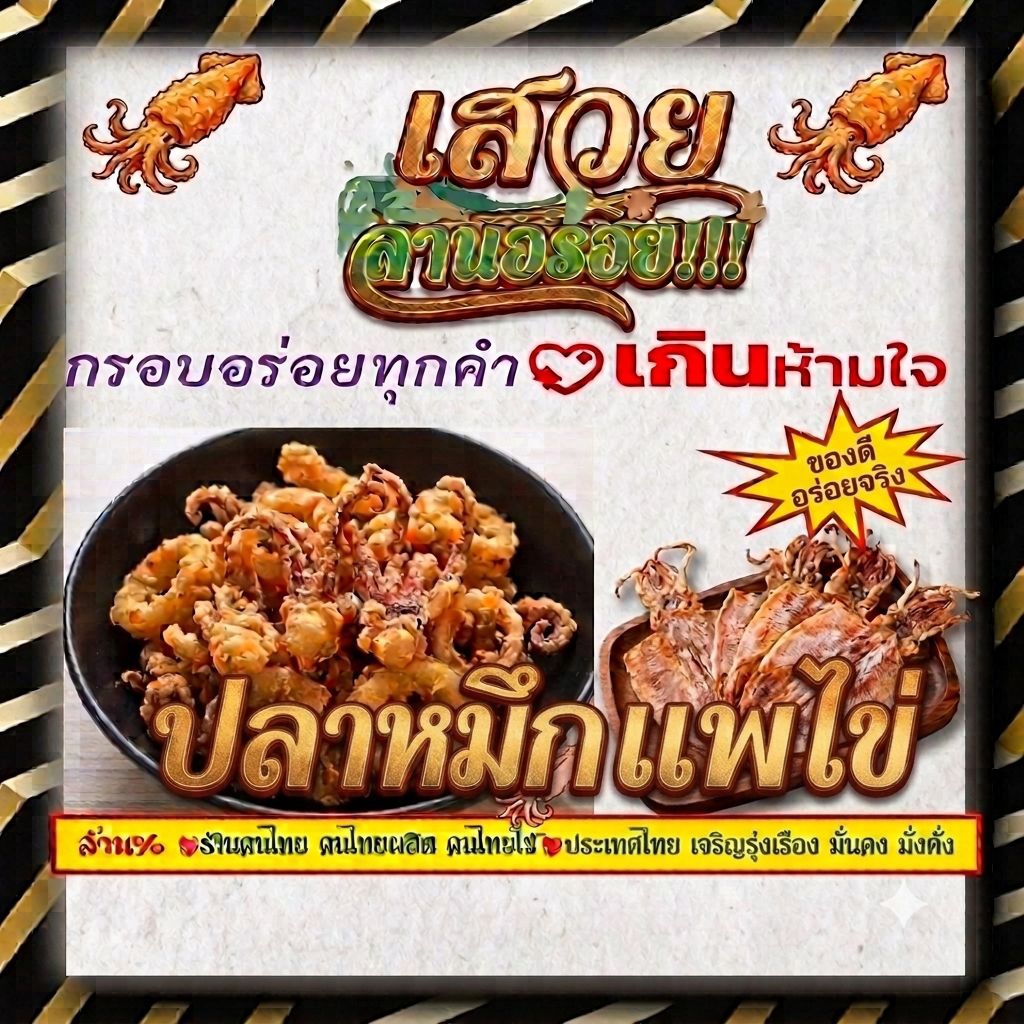 ปลาหมึกแห้งในตำนาน! [ปลาหมึกแพไข่] หอม นุ่ม ไม่เค็ม กรอบนอก นุ่มใน เคี้ยวเพลิน อร่อยสัมผัสได้ อร่อยทุกคำเกินห้ามใจ...