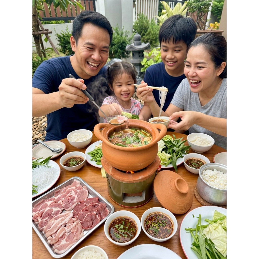 Gold ชุดหม้อดิน จิ้มจุ่ม หม้อดิน ชาบู รุ่นใหม่ 1 ชุด