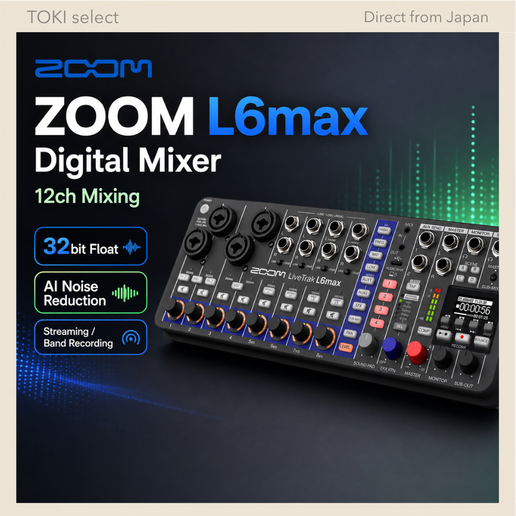 ZOOM L6max Digital Mixer Recorder 12ch 32 Bit Float Recording Streaming Mixer