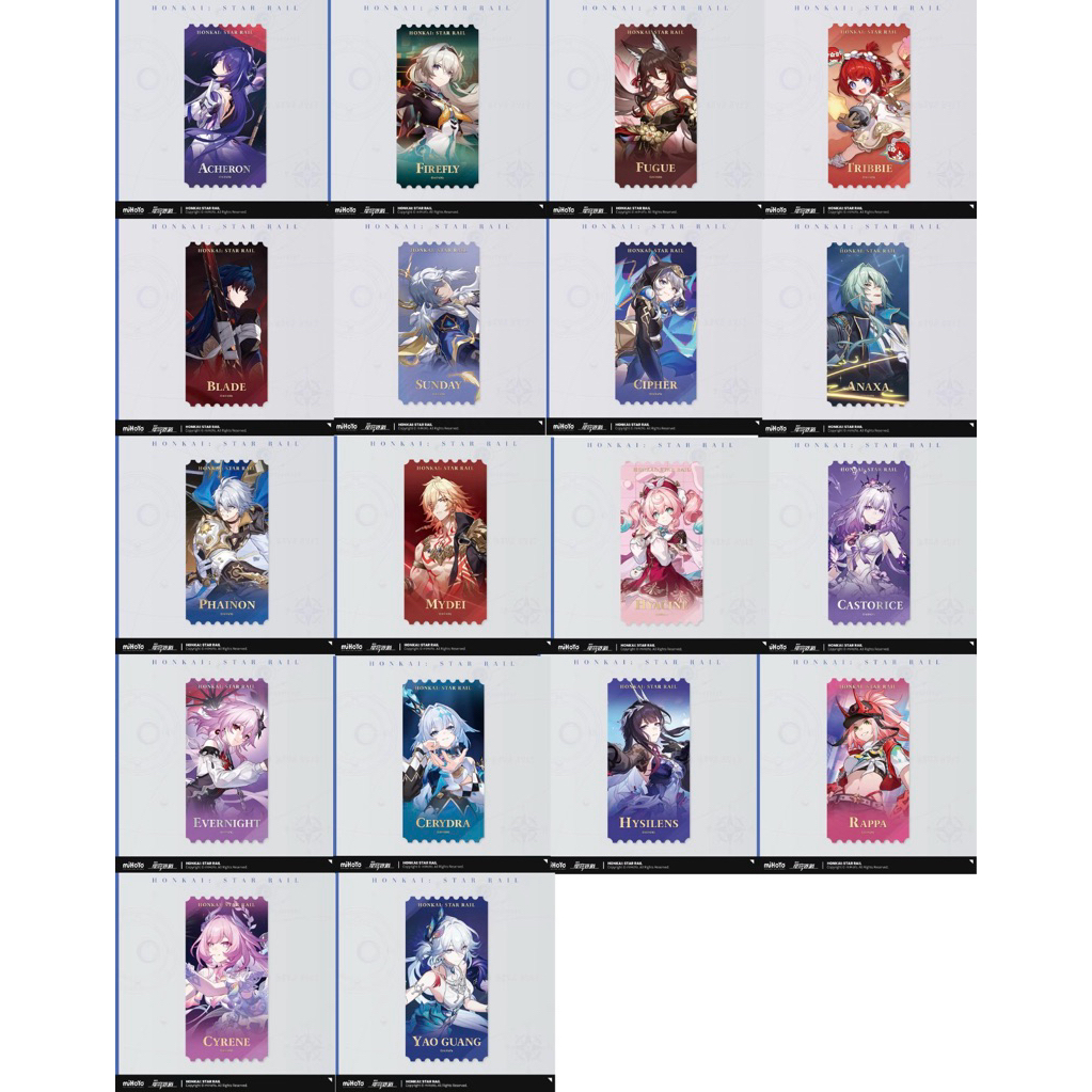 [ขาย/พร้อมส่ง/รอออก][Honkai Star Rail] Ticket card Character การ์ดตั๋วรางดาว