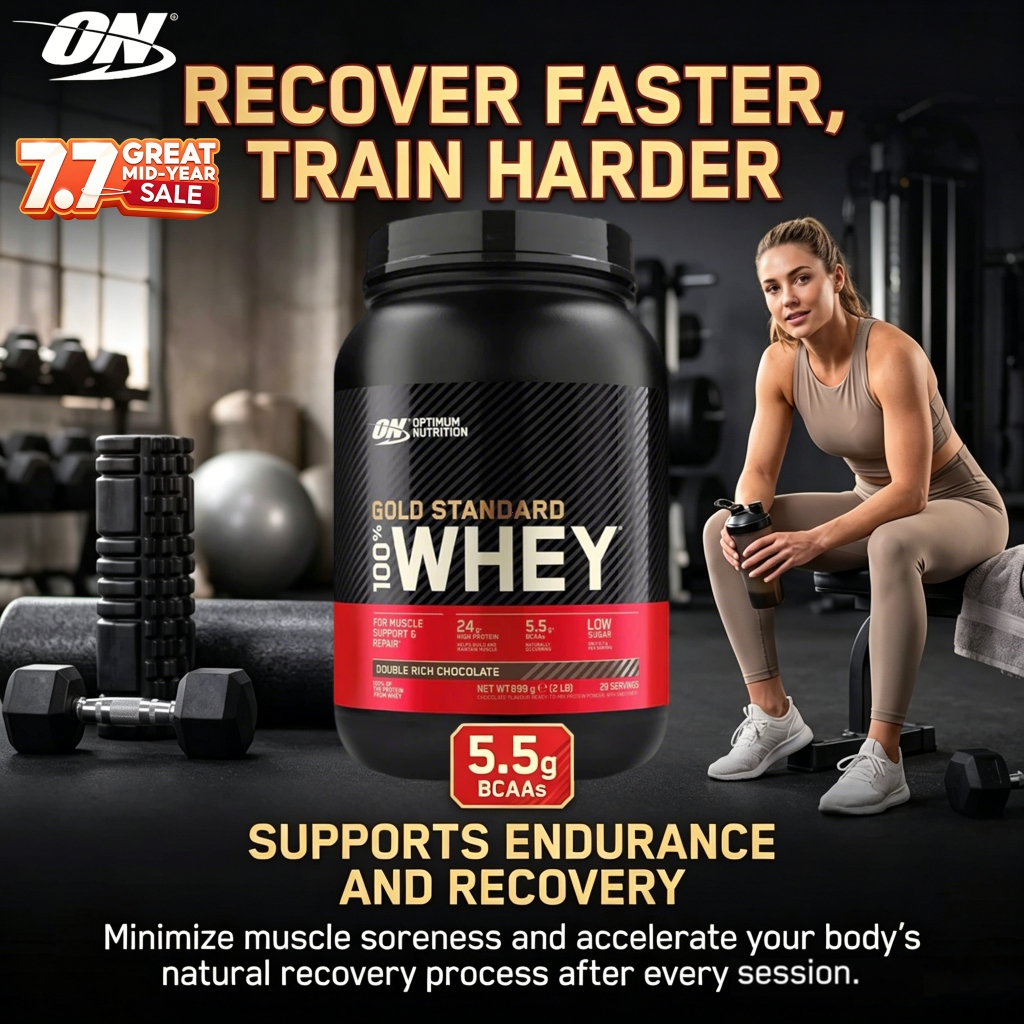 EXP03/2028 Optimum Nutrition Gold Standard เวย์โปรตีน 5 Lbs.ฟื้นฟูหลังออกกำลังกาย เพิ่มมวลกล้ามเนื้อ