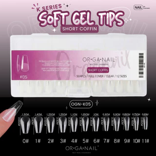 Soft Gel Tips ORGANAIL เล็บปลอมกล่องใส 504 ชิ้น 12 เบอร์