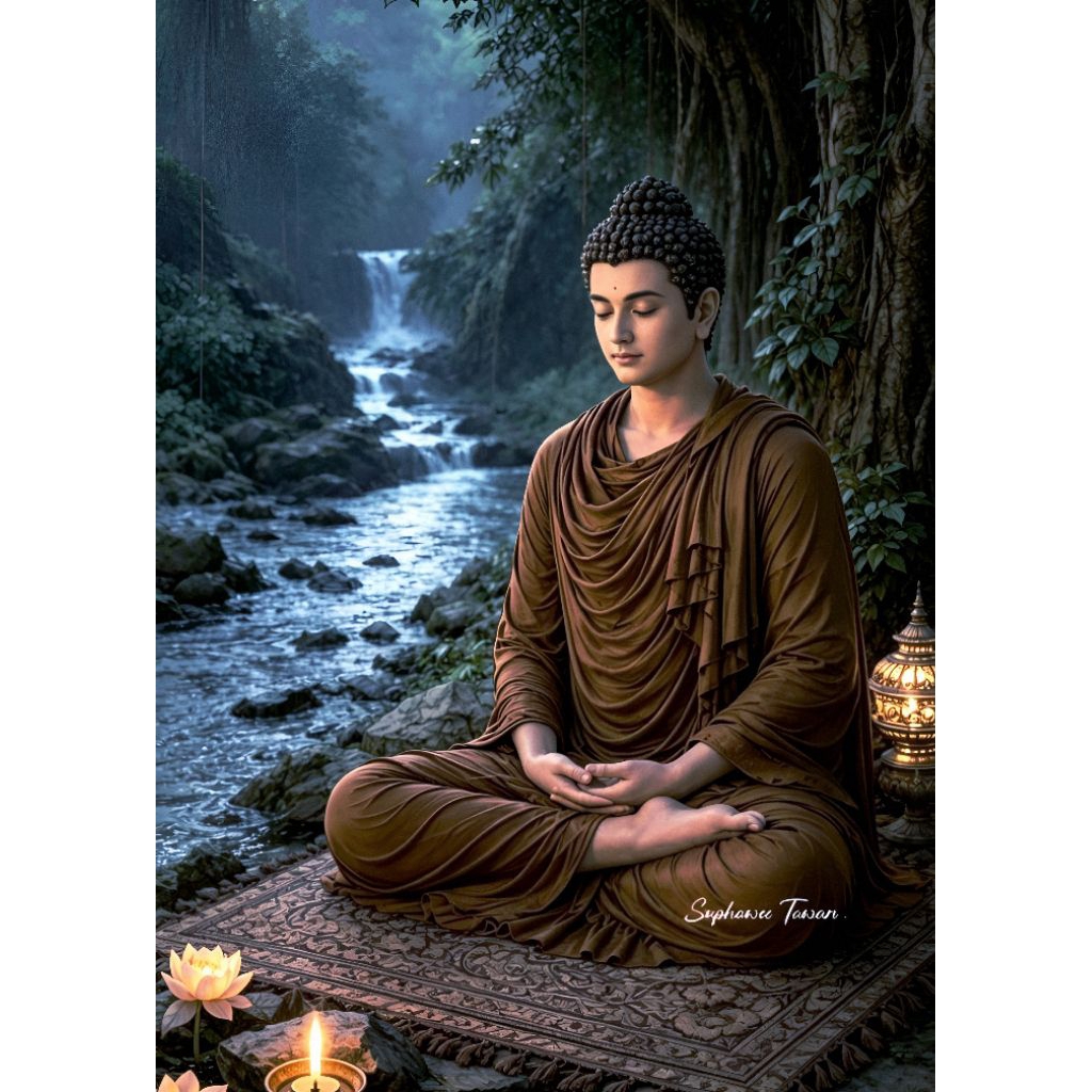 โปสเตอร์  พระพุทธเจ้า  ขนาด A3  ขนาดา 200 แกรม  ภาพมงคล เสริมฮวงจุ้ย ตบแต่งบ้าน (29.7*42 cm)