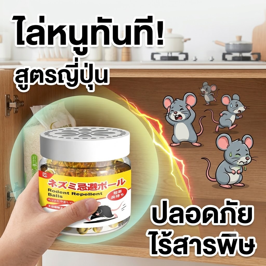 ลดปัญหาหนูในบ้าน🐭ไล่หนู เจลไล่หนู เปิดฝาแล้ววาง ใช้งานง่าย ใช้ได้ทุกมุมในบ้าน ซื้อ1แถม1