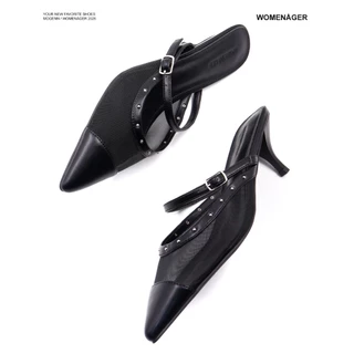 WOMENAGER - Mogenn สี Black รองเท้าหัวแหลมส้นสูง สวมใส่ง่าย