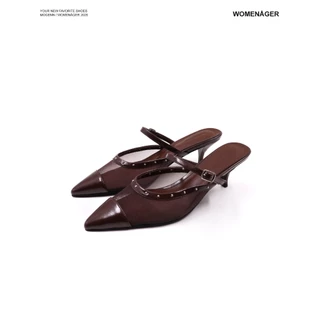 WOMENAGER - Mogenn สี Brown รองเท้าหัวแหลมส้นสูง สวมใส่ง่าย