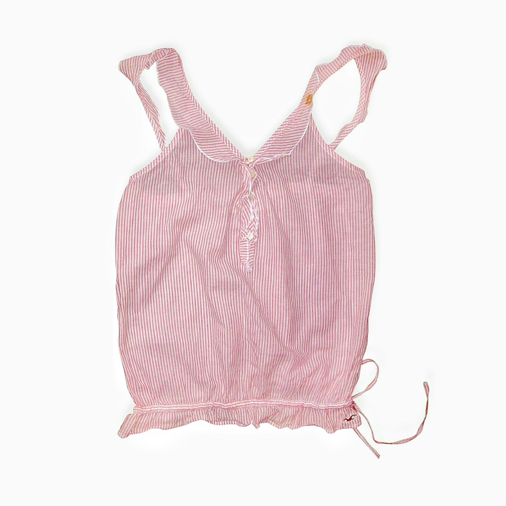 Hollister striped ruffle top - เสื้อสายเดี่ยว ruffle hollister