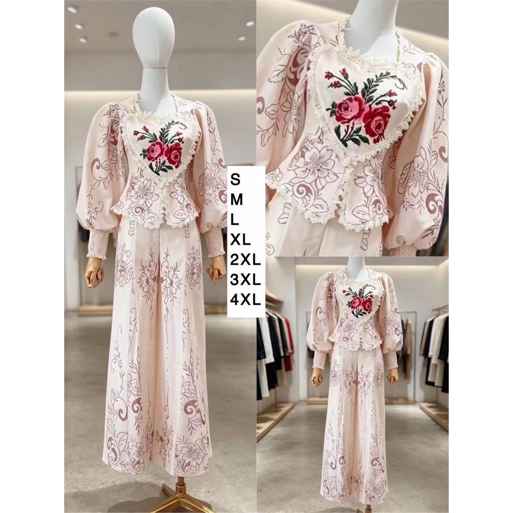 (s,m,2xl) ชุดวินเทจ งานปัก สวยมากๆ งานป้าย chalita