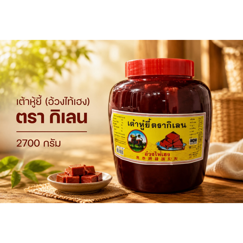 เต้าหู้ยี้ ตรากิเลน 2700 กรัม โปรตีนสูง เนื้อเนียนนุ่ม เค็มน้อย