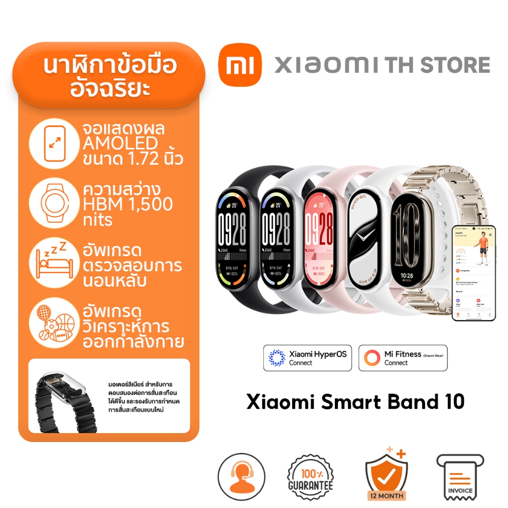 Xiaomi Smart Band 10 นาฬิกาสมาร์ทวอทช์ | ฟังก์ชันติดตามการนอนหลับ | โหมดกีฬามากกว่า 150 ประเภท | การติดตามสุขภาพผู้หญิง