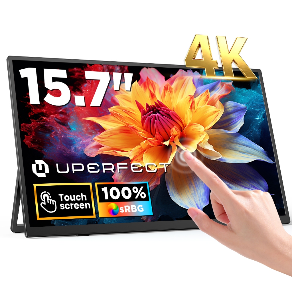 UPERFECT 4K Portable Monitor จอพกพา  3840*2160 60HZ  Extend Screen Laptop Monitor 1MS FreeSync Gaming Display With Stand