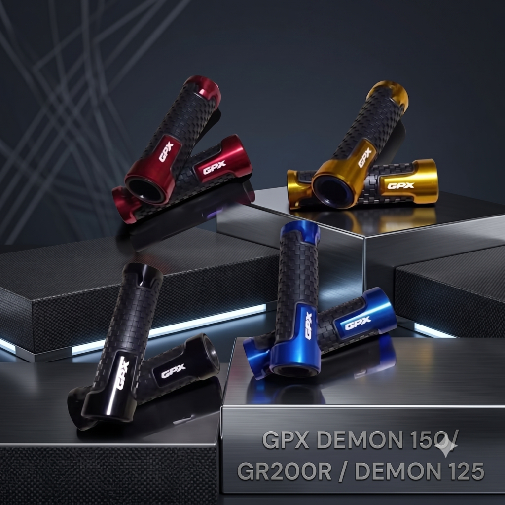 ปลอกเเฮนด์ GPX DEMON 125/150/ GR200R  ยางนิ่มจับถนัดมือ สีทอง 00/ดำ 01 / เเดง 02/ น้ำเงิน 03