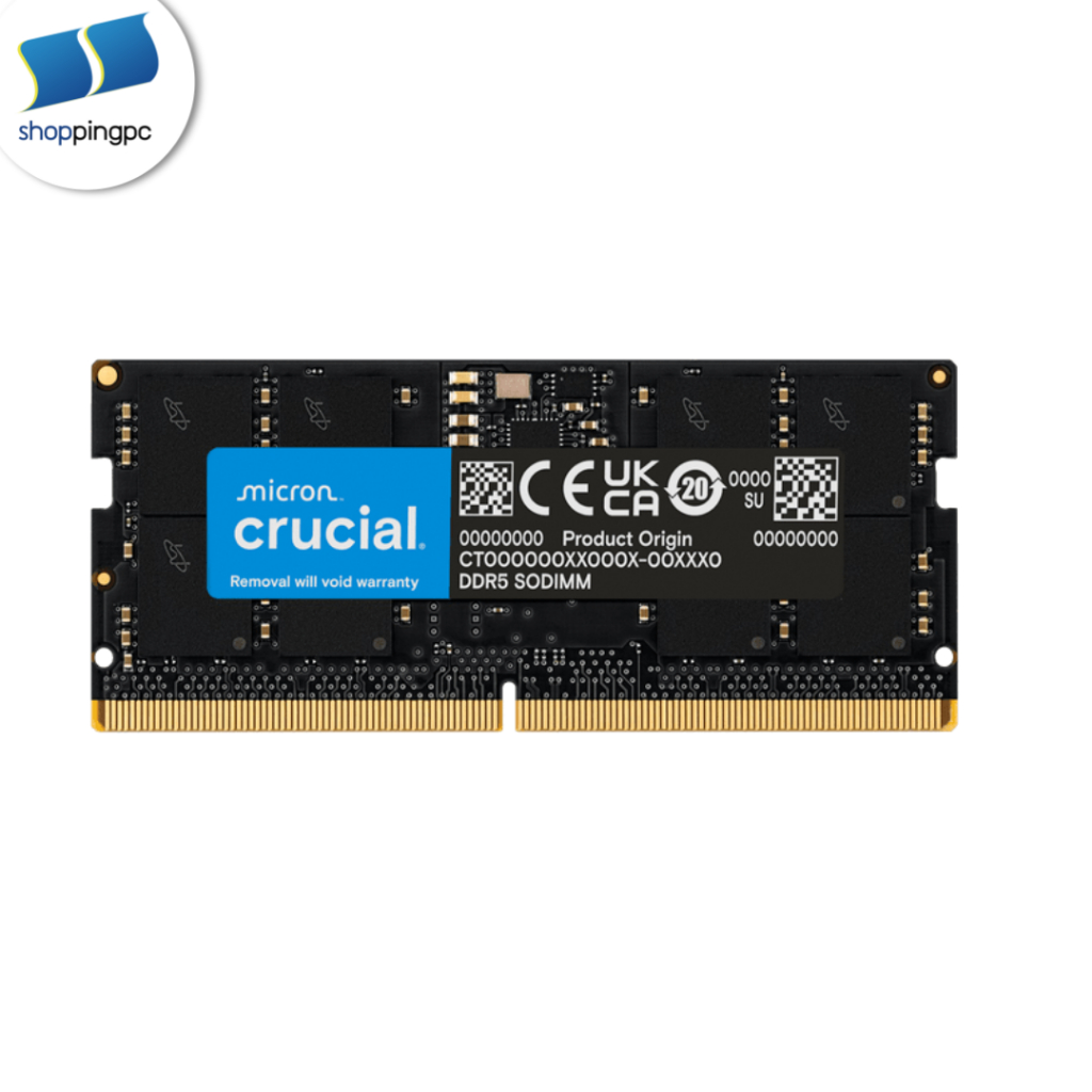 32GB (32GBx1) DDR5 5600 RAM (แรมโน๊ตบุ๊ค) Crucial SODIMM (CT32G56C46S5)